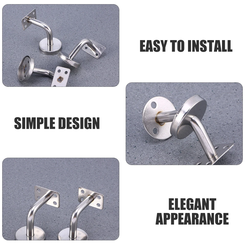 

Stainless Steel H rail Bracket Wall Mounted Banister Support Railing Bathroom Lavatory Corridor Durable Anti Corrosion Easy