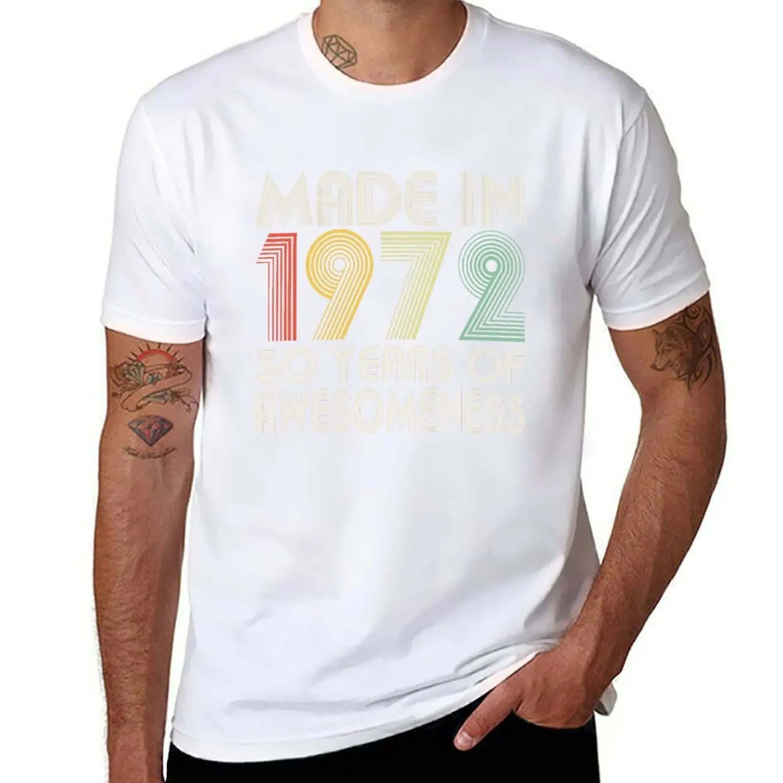 

Vintage Made In 72 50 Years Of Awesomeness 1972 Birthday Vintage T-Shirt funny t shirts dark humor T-Shirt