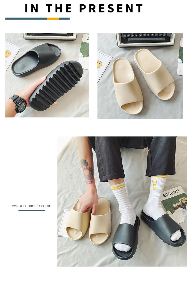 TOP Qualität Weiche Eva Sohle Sommer Hausschuhe für Männer Frauen Unten Indoor Hause Rutschen Sandalen Strand Schuhe Flip-Flops Männliche Hausschuhe – Detail 4
