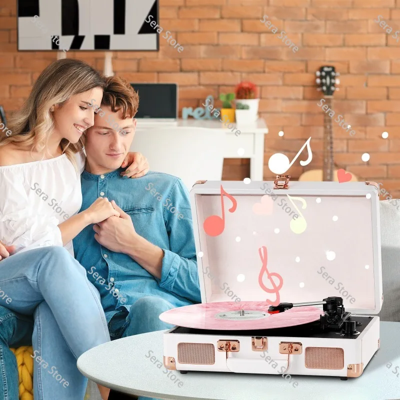 Vintage Gramophone Bluetooth Vinyl Record Player CD/USB/SD Player FM Radio Tape Player