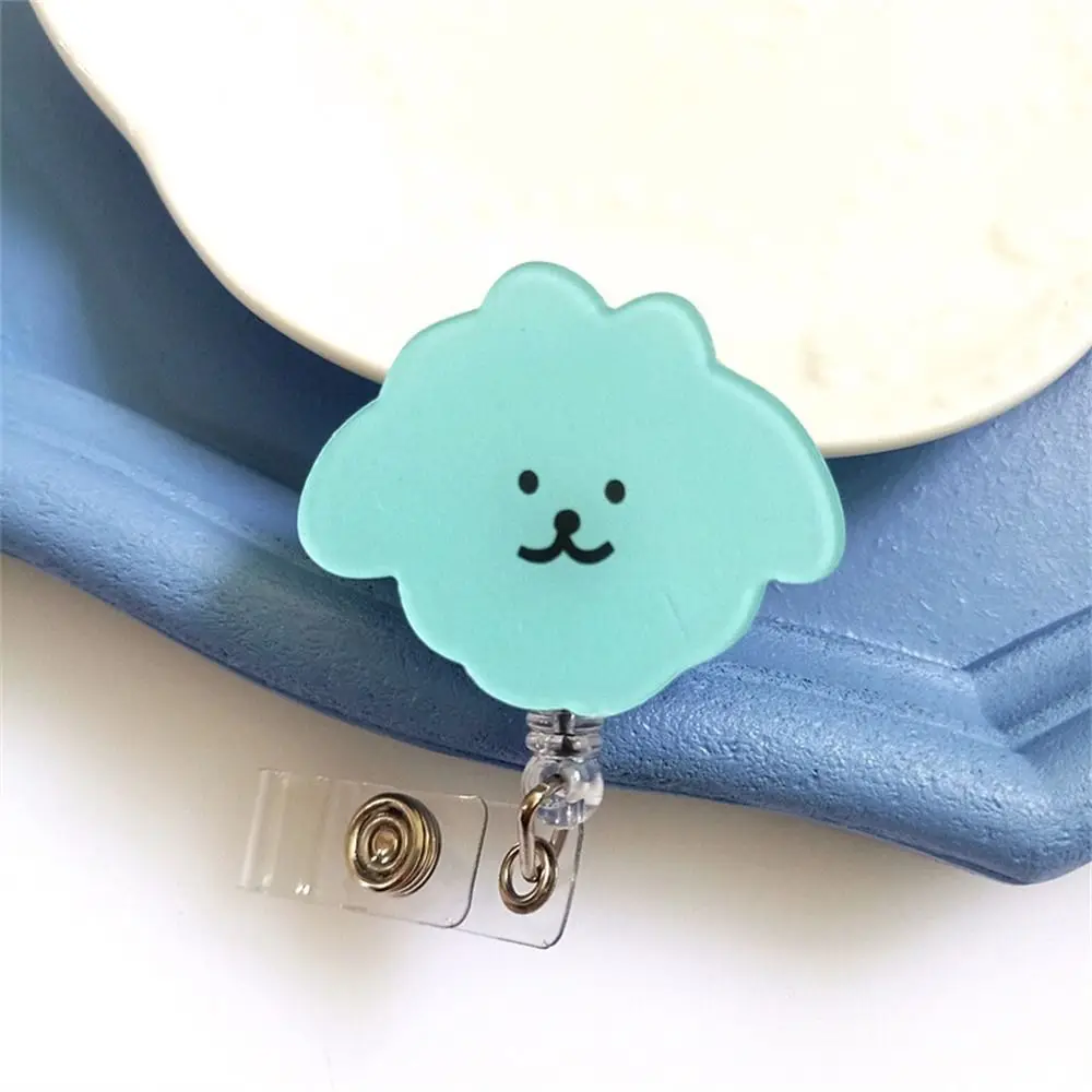 Creative Cartoon Dog Nurse Badge Reel Name Tag Chest Card Easy Pull Buckle Work Card Animals ID Card Holder Doctor Students