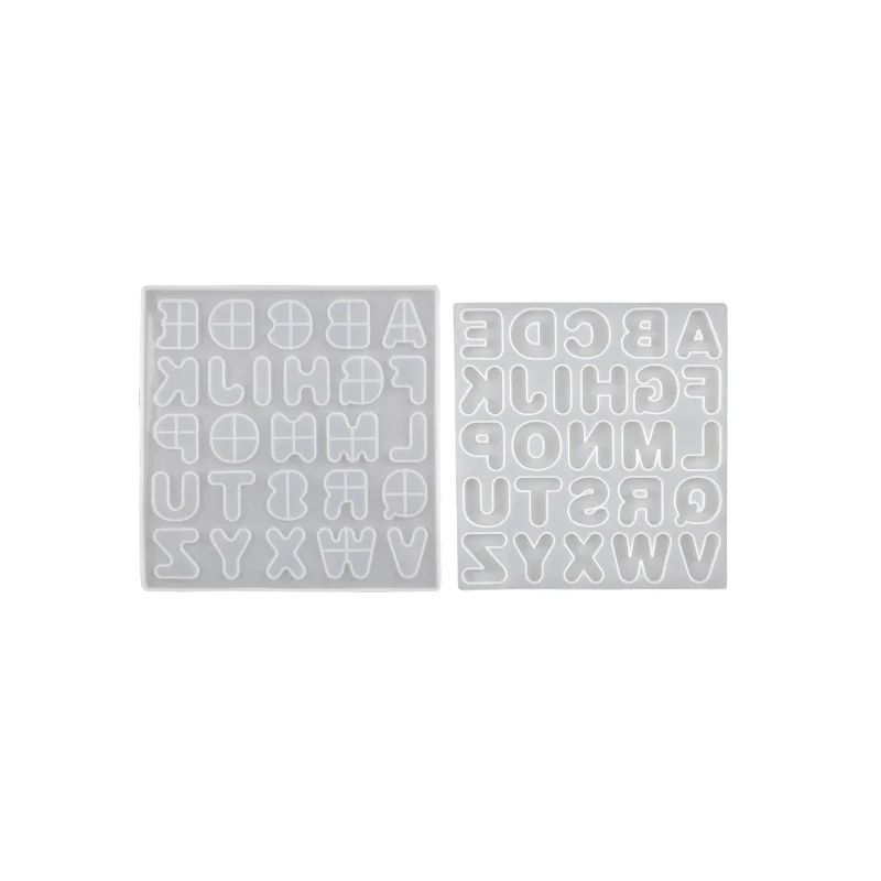 Diy Crystal Epoxyhars Mal Letterbord Geletterdheid Set Engels Letter Spiegel Siliconen Mal