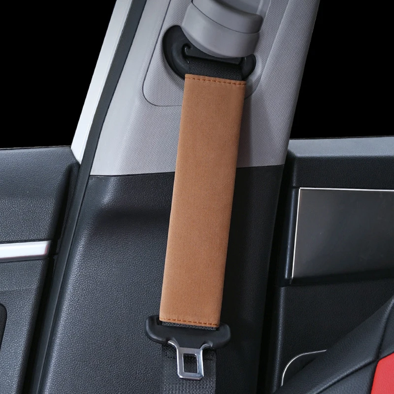 

1pc Suede Car Seat Belt Cover Shoulder Pad Soft Safety Belt Protector Case Anti-friction Car Interior Cushion Universal