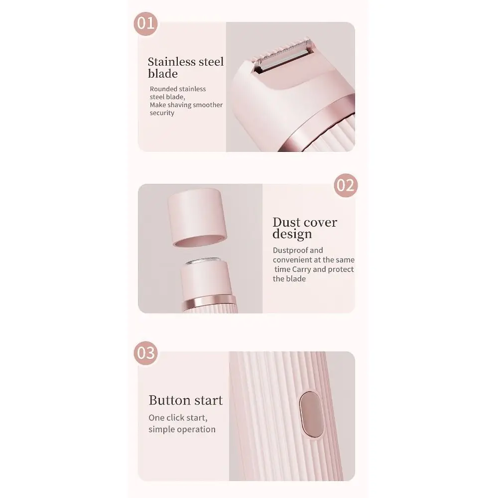 

Portable 2 in 1 Electric Shaver Double Head Detachable Head Hair Removal Machine Rechargeable Body Shaver Personal Grooming