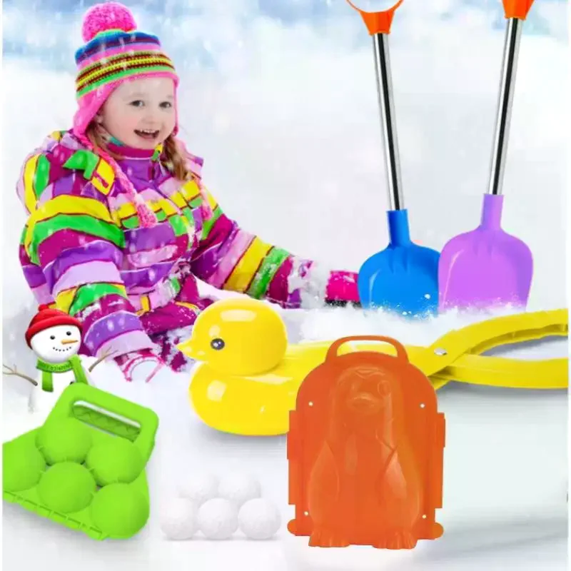 1 قطعة كرة الثلج للأطفال مكافحة قالب الثلج أداة الشتاء البطريق بطة الكرتون الرمال كليب لعبة صانع كرة الثلج