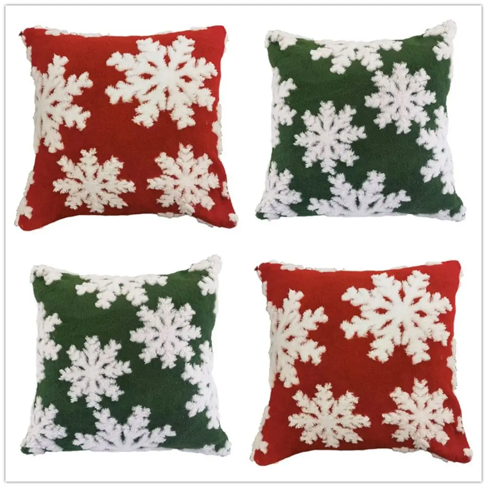 Fashion 45×45cm Christmas Throw Pillow Cover Snowflakes Removable Pillowcase Soft Pillow Cover Home Decoration
