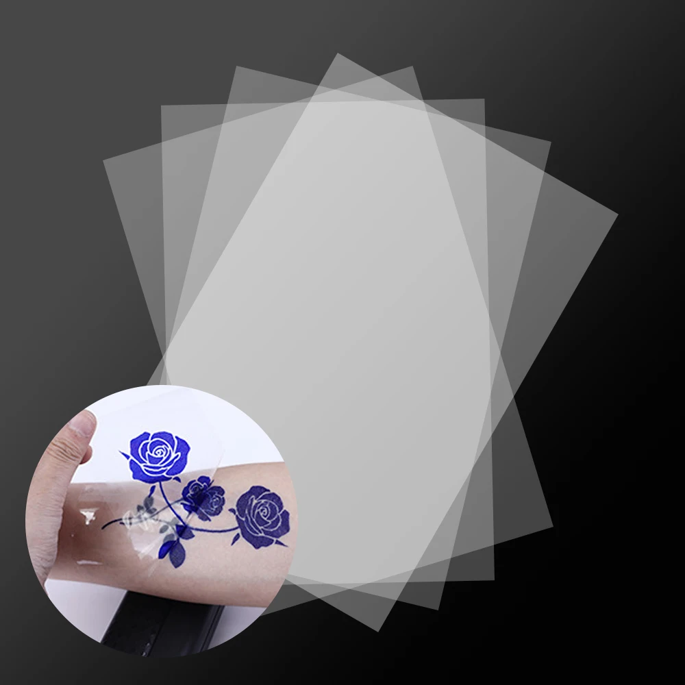 50pcs Transparent Tattoo Transfer Paper Tattoo Stencil Clear Pattern Thermal Tattoo Transfer Film Paper Stencil Accessories