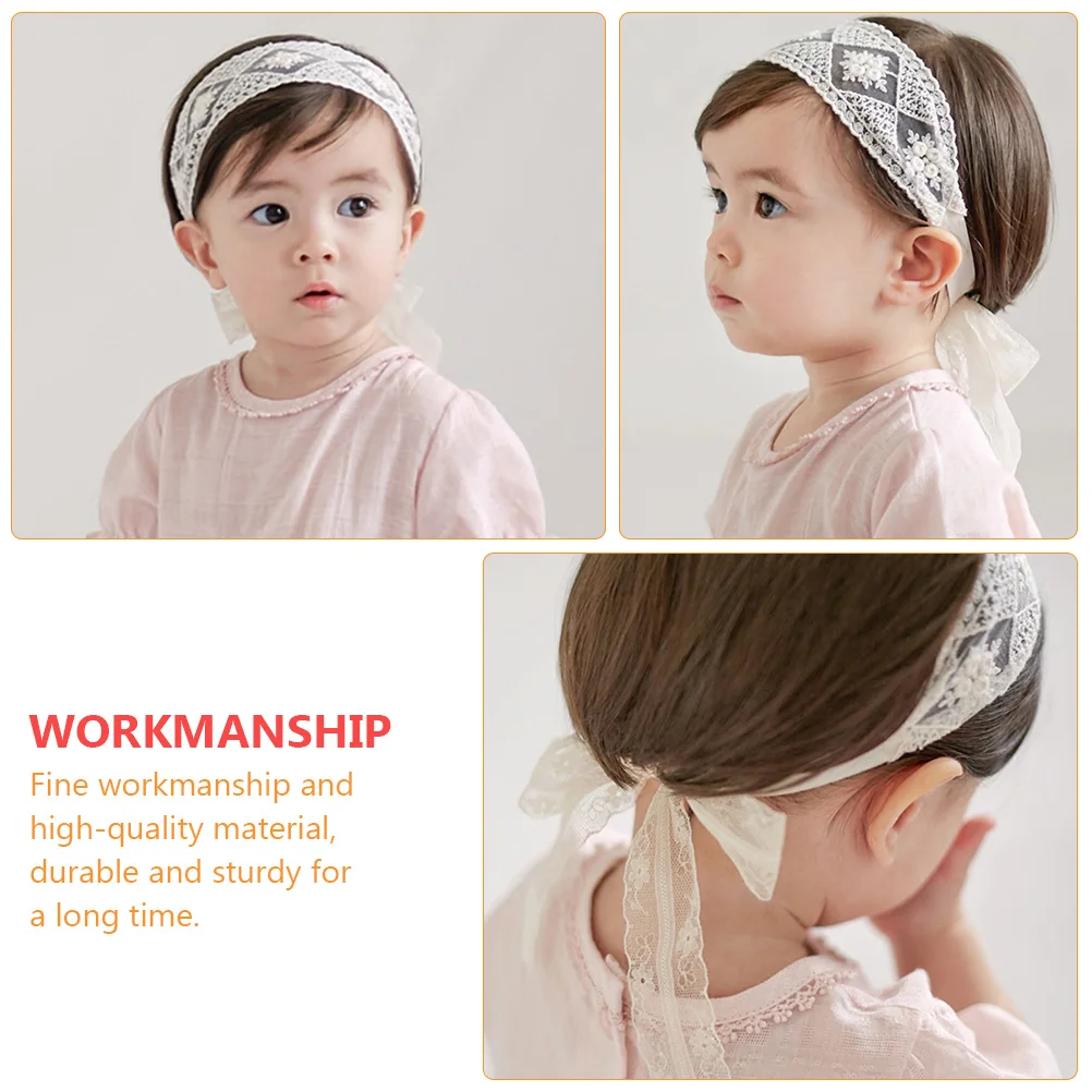

2pcs Princess Headb s Newborn Cotton Lace Hair White Ribbon Infant Turban Photo Props Birthday Gifts