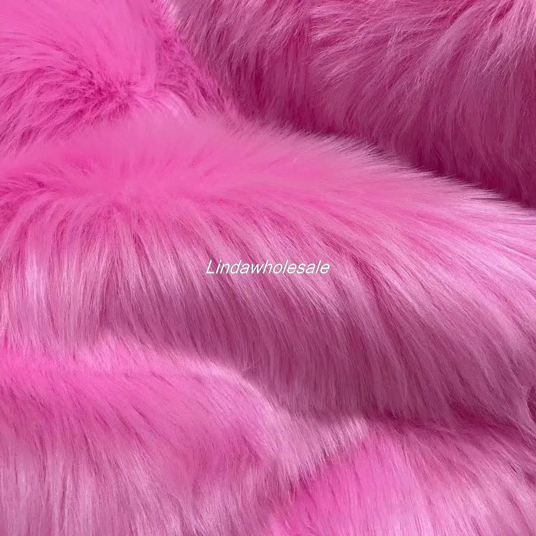 High quality wholesale pink fox fur plush fabric,Carpet Home Textile Plush material,faux fur fabric