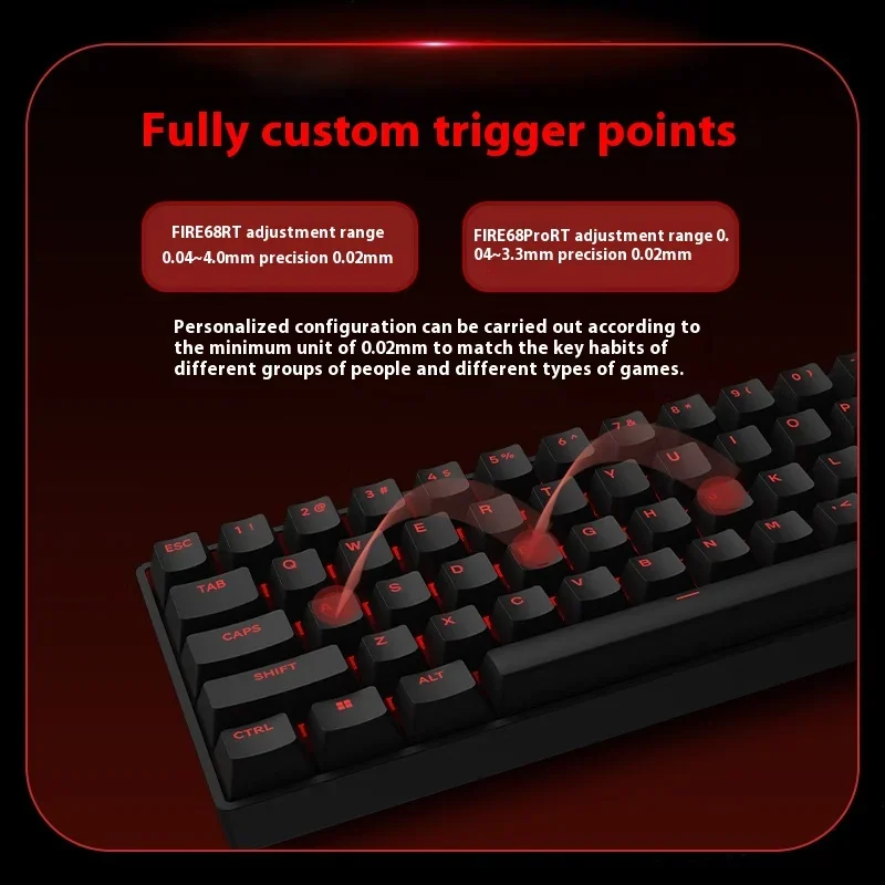 MADCATZ Fire68 Pro Mechanical Keyboard Magnetic Switch 8K Wired Gaming Keyboard Rapid Trigger RT 0.04mm PC Accessories Keyboards