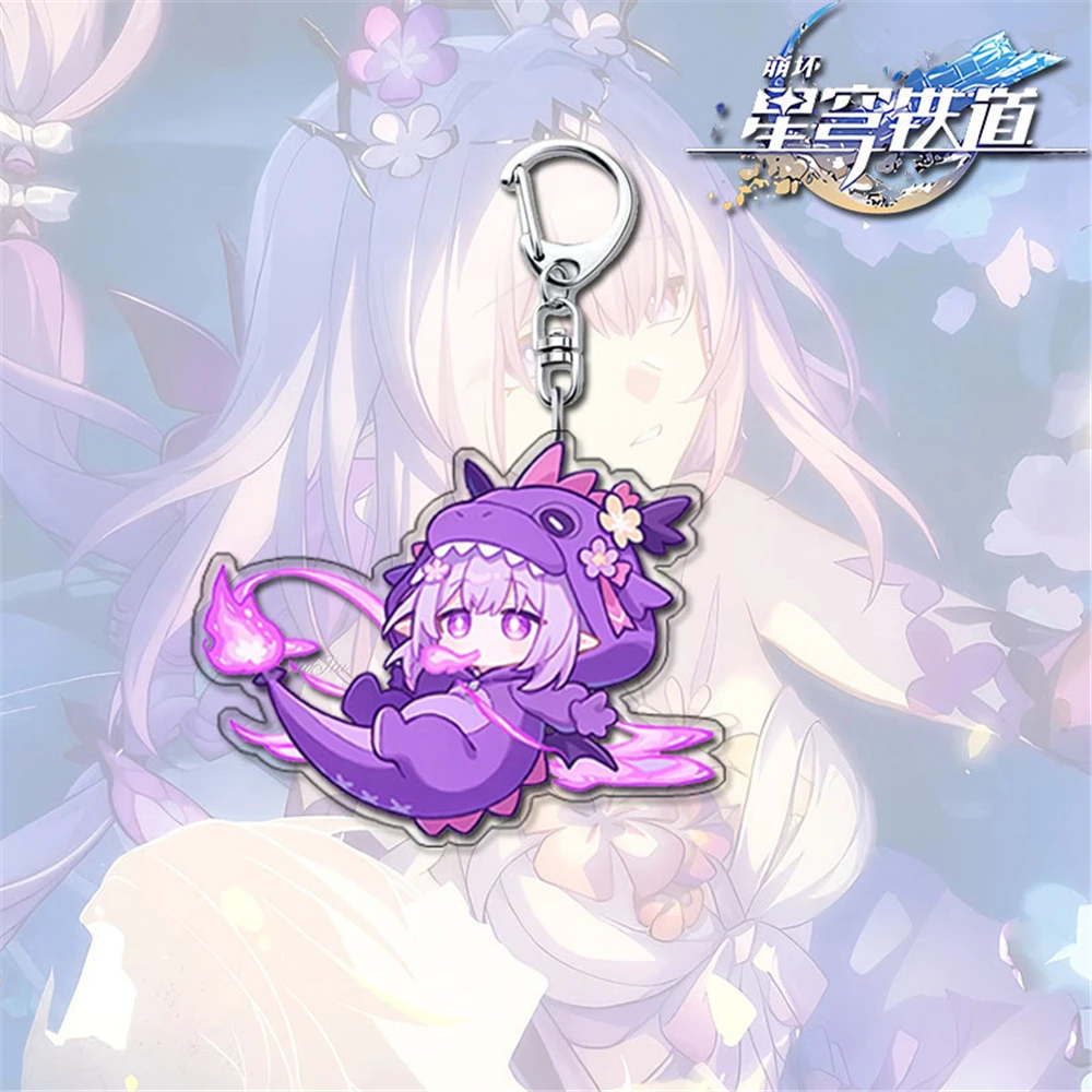 Game Honkai：Star Rail Castorice Cosplay COSTUME Acrylic Keychain Key Accessories Pendant Prop Xmas Gilf
