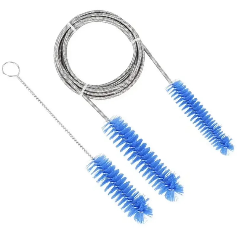 Hose Brush Tube Cleaning Brush 200cm and 18cm Flexible Drain Spring Double Head Universal Brush fast shipping