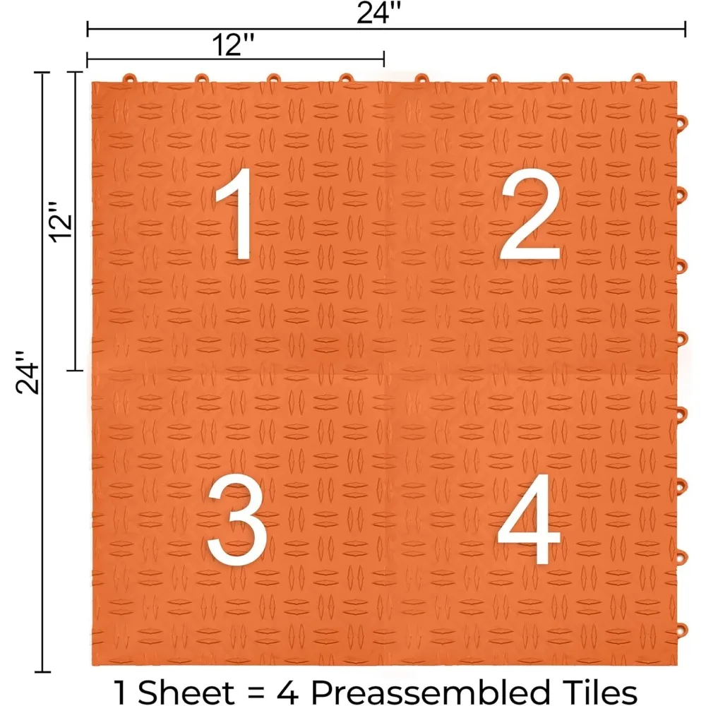 Interlocking Non-Slip Heavy-Duty Copolymer Garage Floor Tiles for Easy Installation and Durability