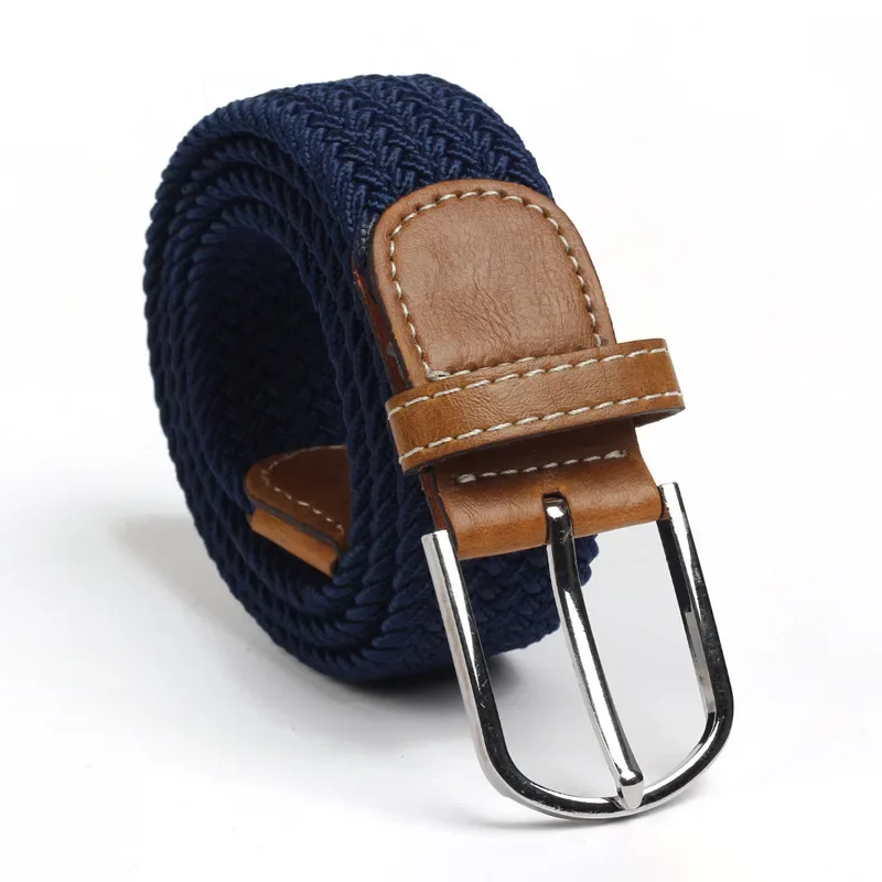 105-110cm Elastic Woven Belt Men Women Buckle Nylon Canvas Outdoor  Belt Clothes Accessories Adjustable Waist Belt