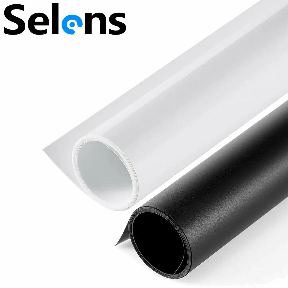 Selens 2-IN-1 PVC متجمد ومرآة مزدوجة الجوانب أسود/أبيض الخلفيات للتصوير الفوتوغرافي استوديو مقاوم للماء تصفية نقية الملحقات