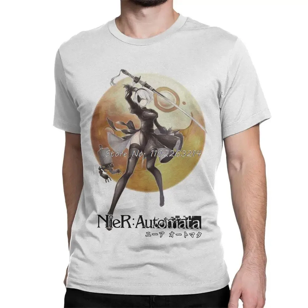 Men Nier Automata 2B Waifu T Shirt Japanese Game Cotton Tops Awesome Short Sleeve Tees Gift Idea T-Shirt Oversized Streetwear