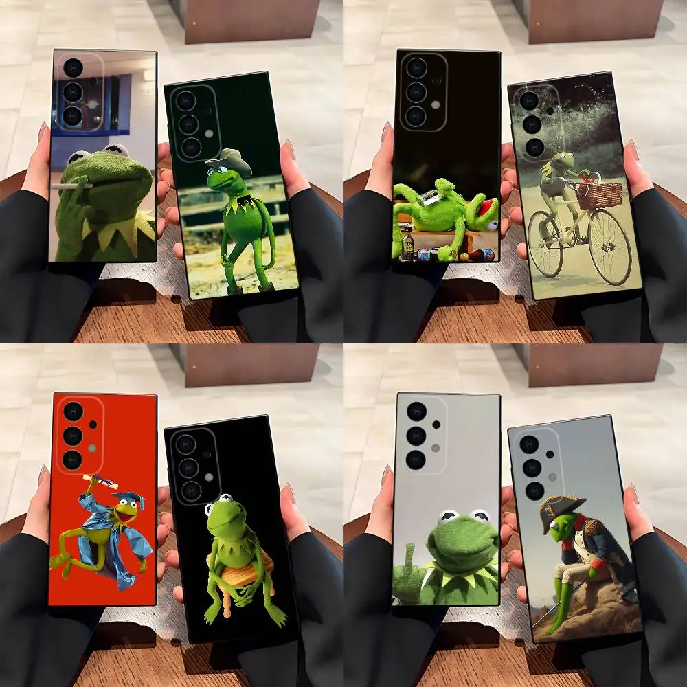 K-Kermit de kikker Telefoon Case Voor Samsung S25, S24, S21, S22, S23, S30, Ultra, S20, Plus, Fe, Lite, 5G Zwarte Cover