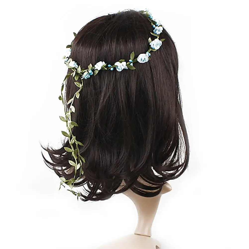 Flower Garland Bohemian Rattan Flower Vines Crown Headband For Bride Wedding Hair Floral Wreath Head Band Hairstyles Headdres