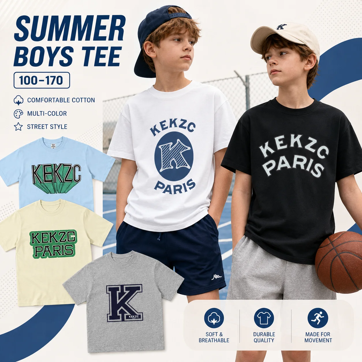 fashion kids summer clothes boys tees 100%cotton Tops Fun letter print Short sleeve children casual wear soft teen boy t shirt