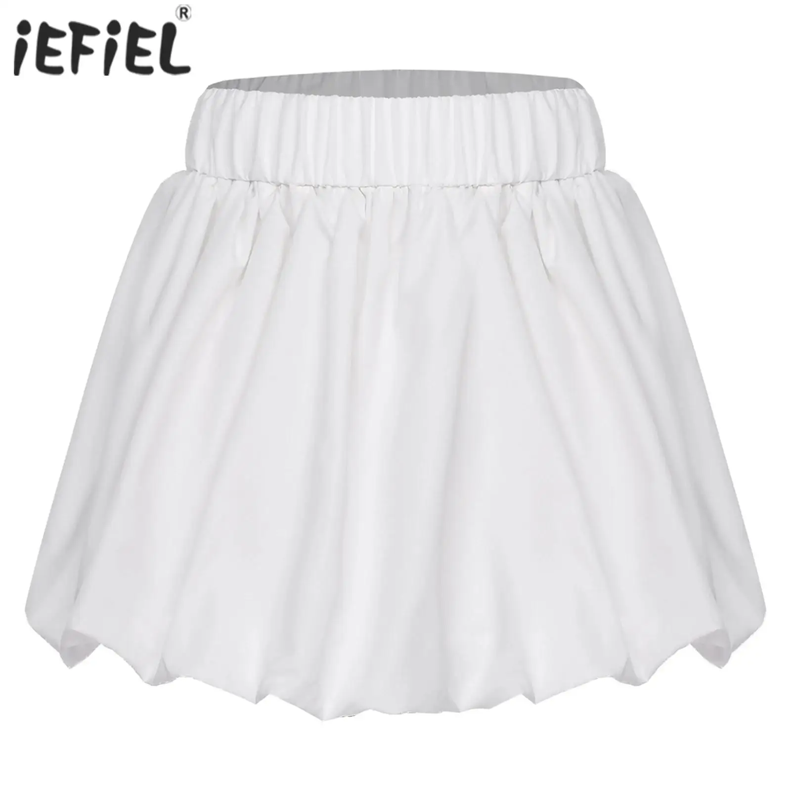 

Womens Petticoat Lolita Mini skirts Underskirt High Waist Puff Skirt Elastic Waist Ruffled Pleated Hem Bubble Skirt Costume