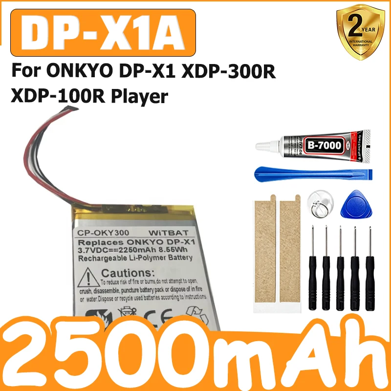 High-Quality 2500mAh DP-X1A for ONKYO DP-X1 XDP-300R XDP-100R Player Battery