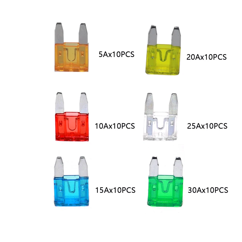 Mini Auto Fuse Combo Kit Mini Multicolor Multi-Function Blade Fuse Replacement Kit For Car/RV/Truck/Motorcycle/Boat