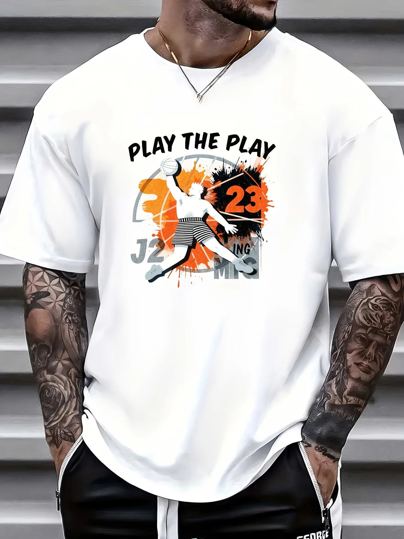 《Play the Play: 23 Basketball Jersey》- Lightweight Men's T-Shirt, Perfect for Gifting, Team Building, and Casual Wear!