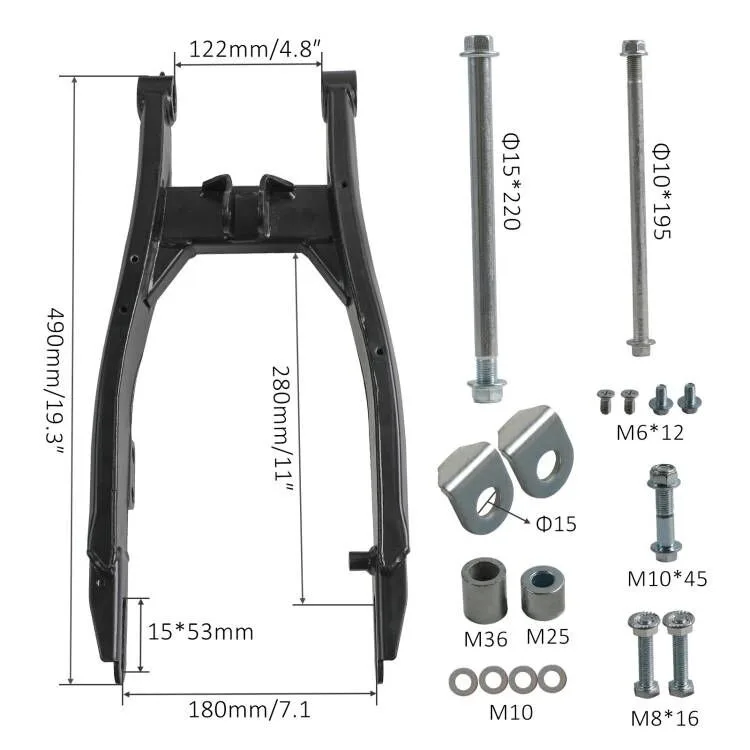 TDPRO Black Rear Swing Arm Kit CRF50 XR 70 110 125cc KLX Dirt Bike SSR For Apollo Coolster