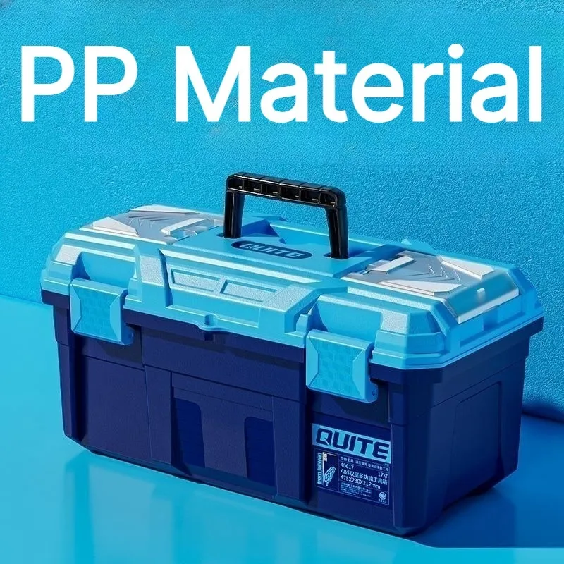 PP Plastic Tool Storage Box Multi-Layer Hardware Tool Case Large Capacity Waterproof Organizer Electrician Repair Tools