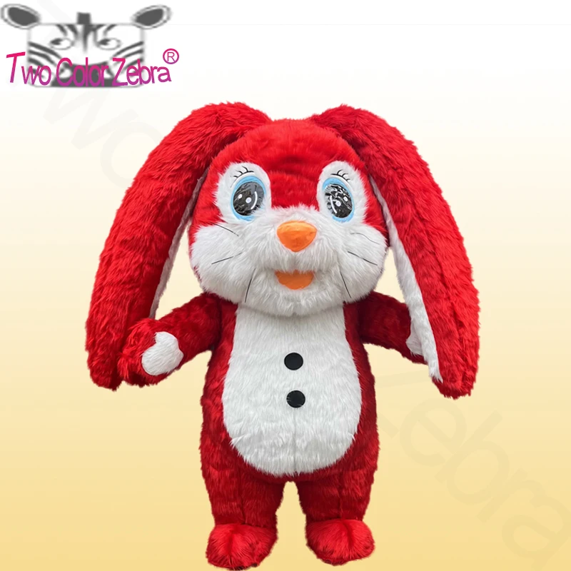 2.6m Easter Rabbit Inflatable Costume Plush Doll Mascot Cosplay Costume Full Body Inflatable Costume Set Party Anniversary Wed