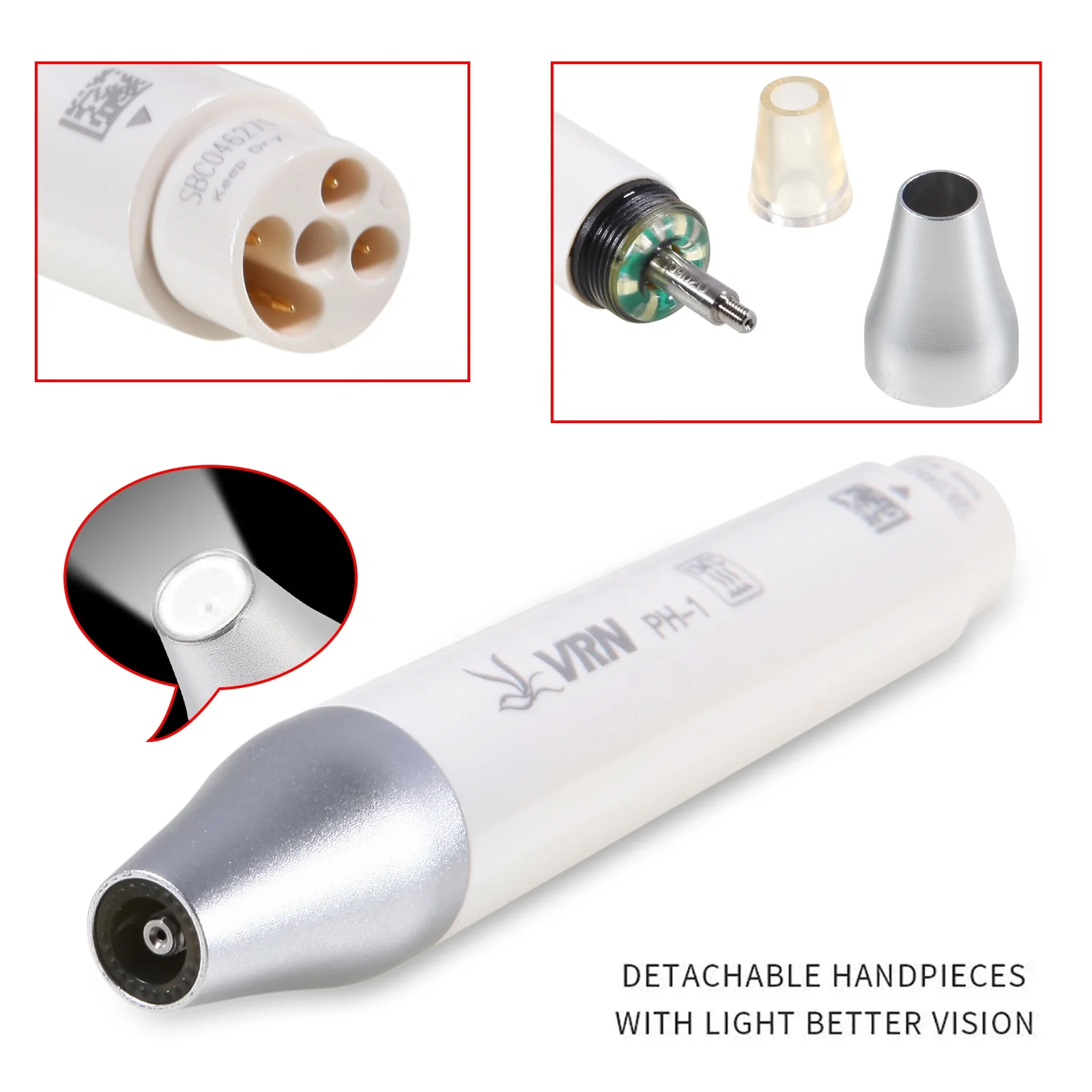 Hot Selling! Den tal LED Light Ultrasonic Piezo Scaler Detachable Handpiece PH-1 For EMS Woodpecker