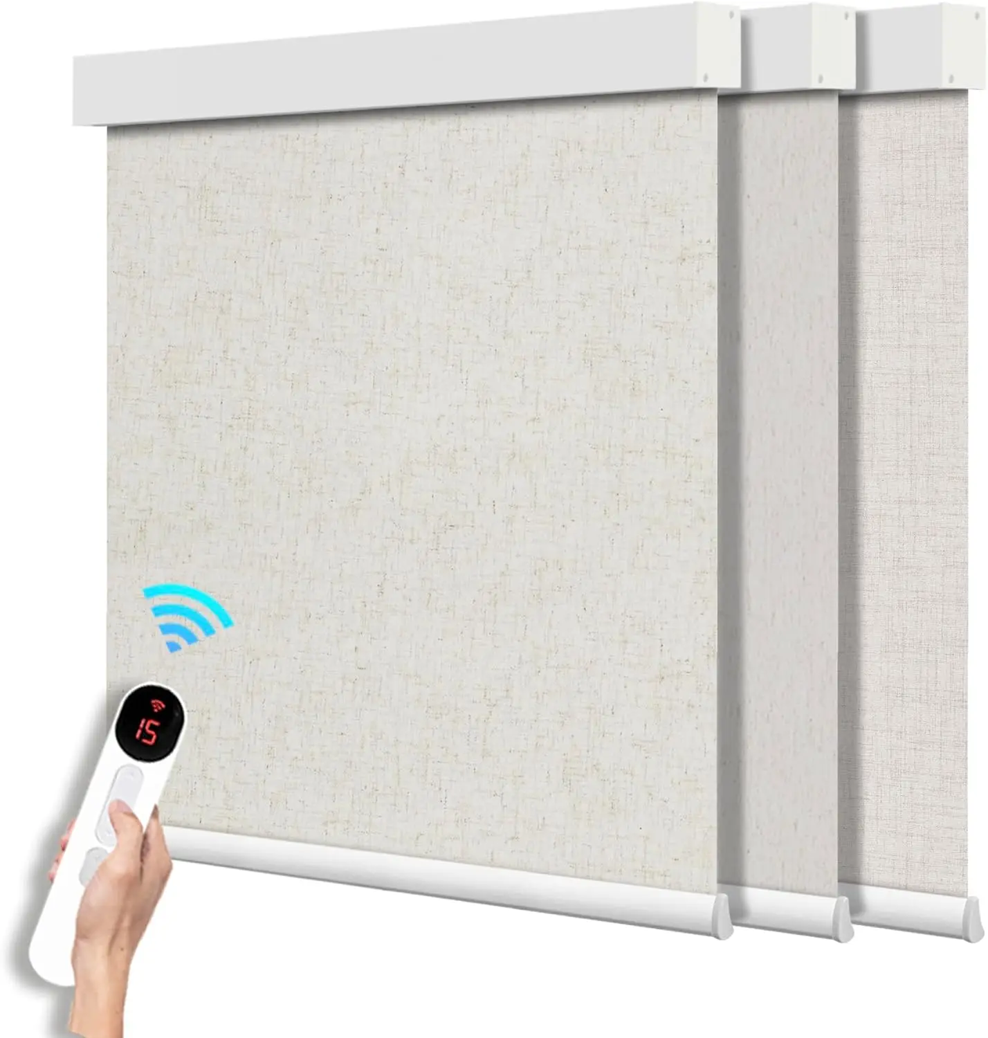 Motorized TUYA WIFI Google Home Alexa Control 100% Blackout Roller Blinds for Windows