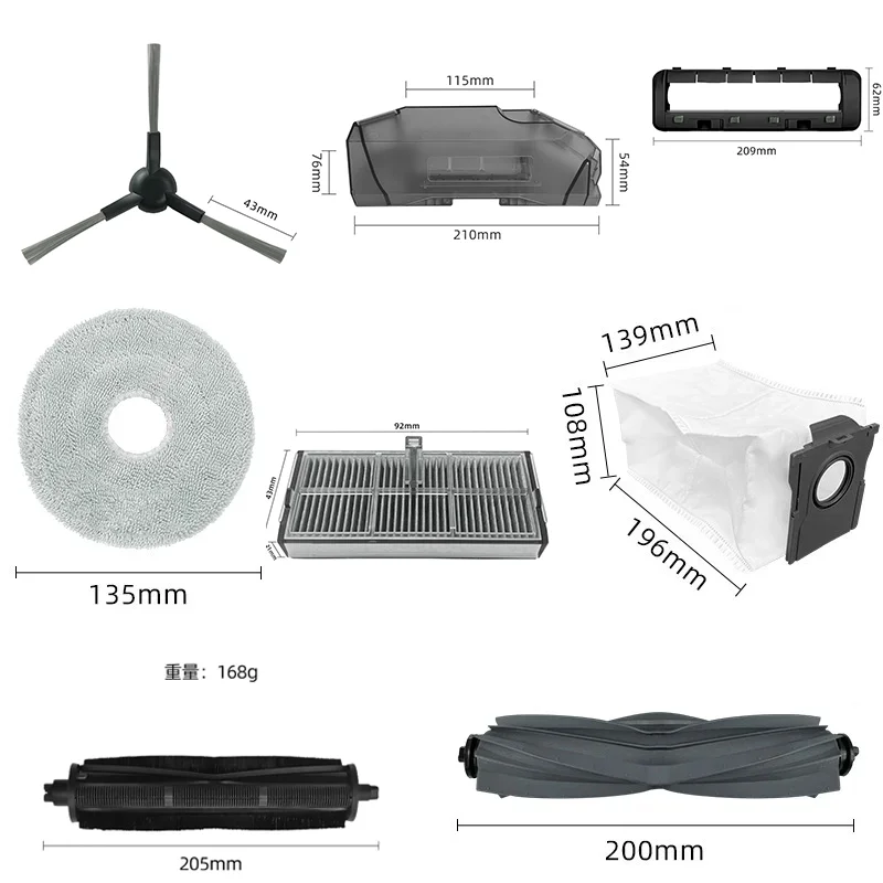 Zubehör für Dreame L10s Pro Ultra Heat/L10s Ultra Gen 2/D20 Ultra/Mova E30 Ultra/P10 Ultra Reinigungsbürste, Filter, Staubbeutel – Detail 1