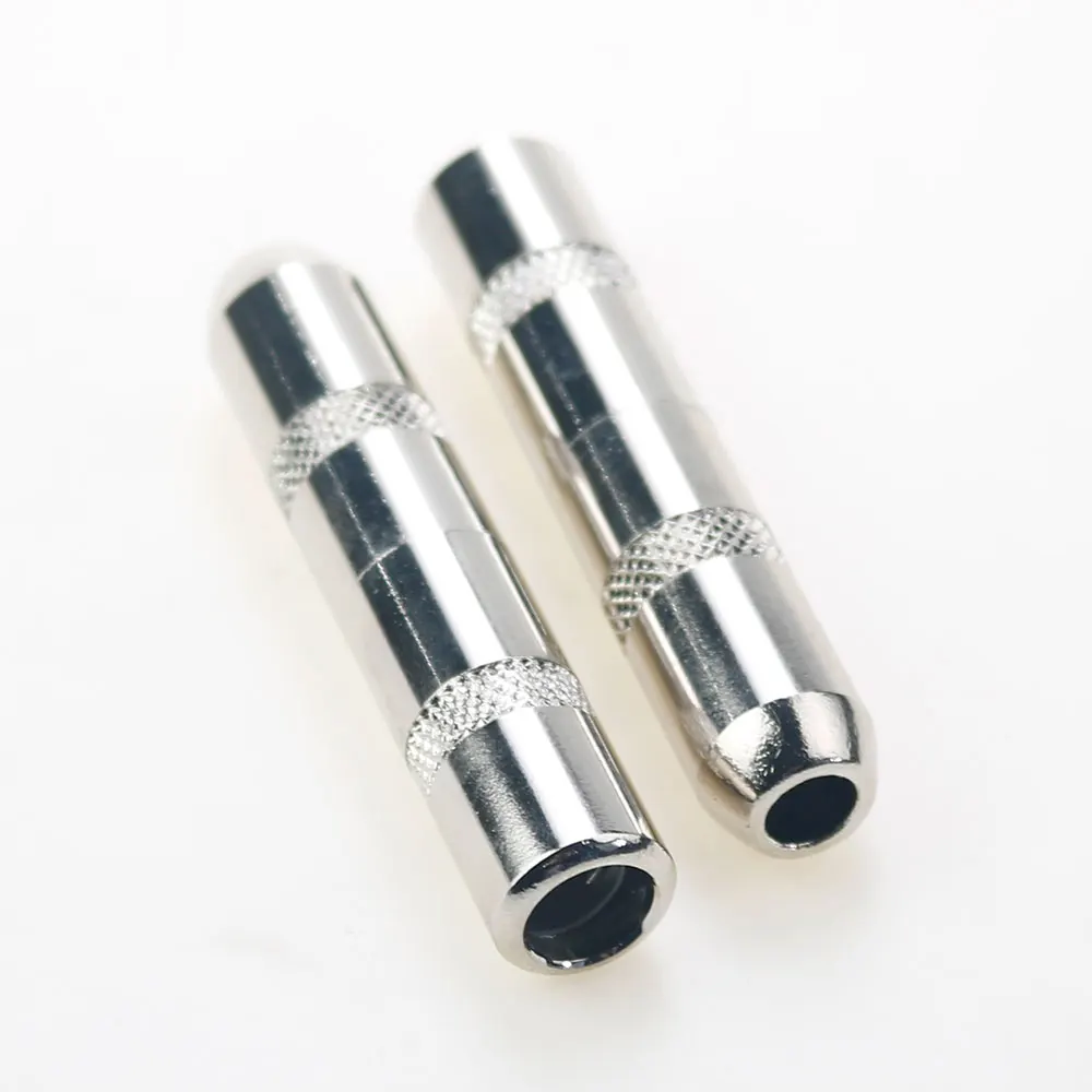 1PC Metal Tube Dual Channel 6.35mm Jack Soldering Head Large Three Core Stereo Microphone Socket 6.35 Soldered Female Base