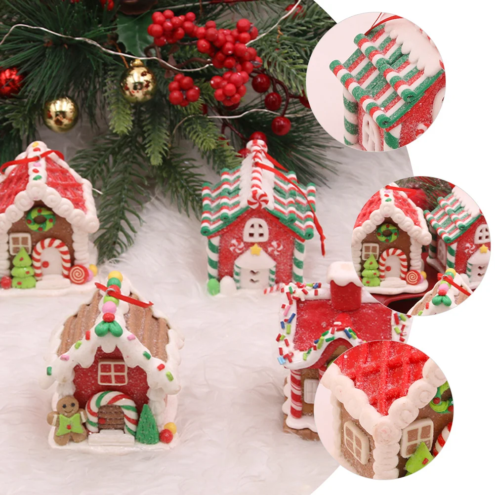 

4Pcs Christmas Gingerbread Hanging Ornaments Decorative Xmas Tree Pendants Holiday Party Decoration Supplies
