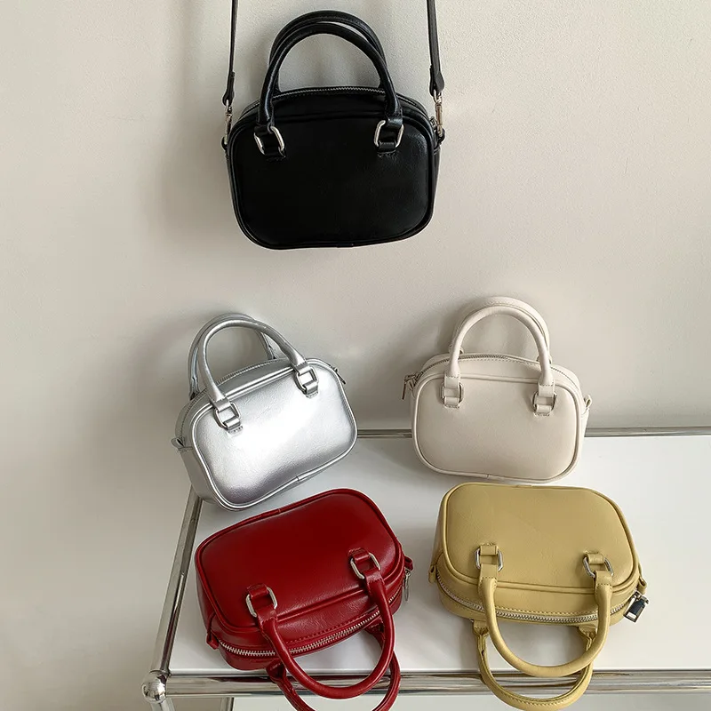 

Women shoulder bag simple small square crossbody bag leather small handbag