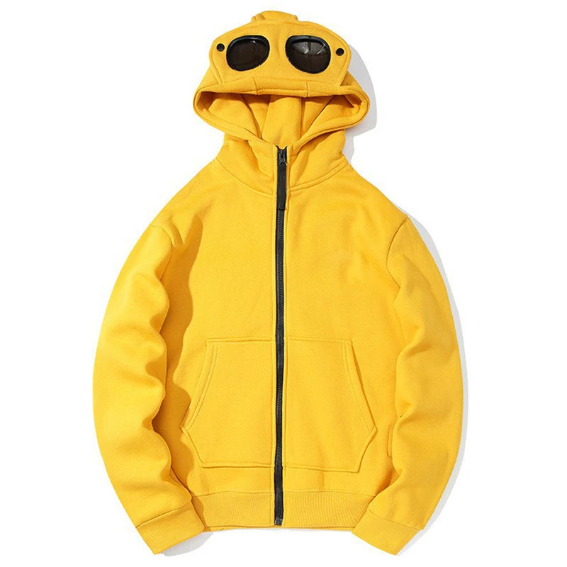 Y2K Winter Sonnenbrille Hut Designer Reißverschluss Jacke Herren Brief Stickerei Hip-Hop Marke Sportbekleidung Kapuze Langarm Streetwear