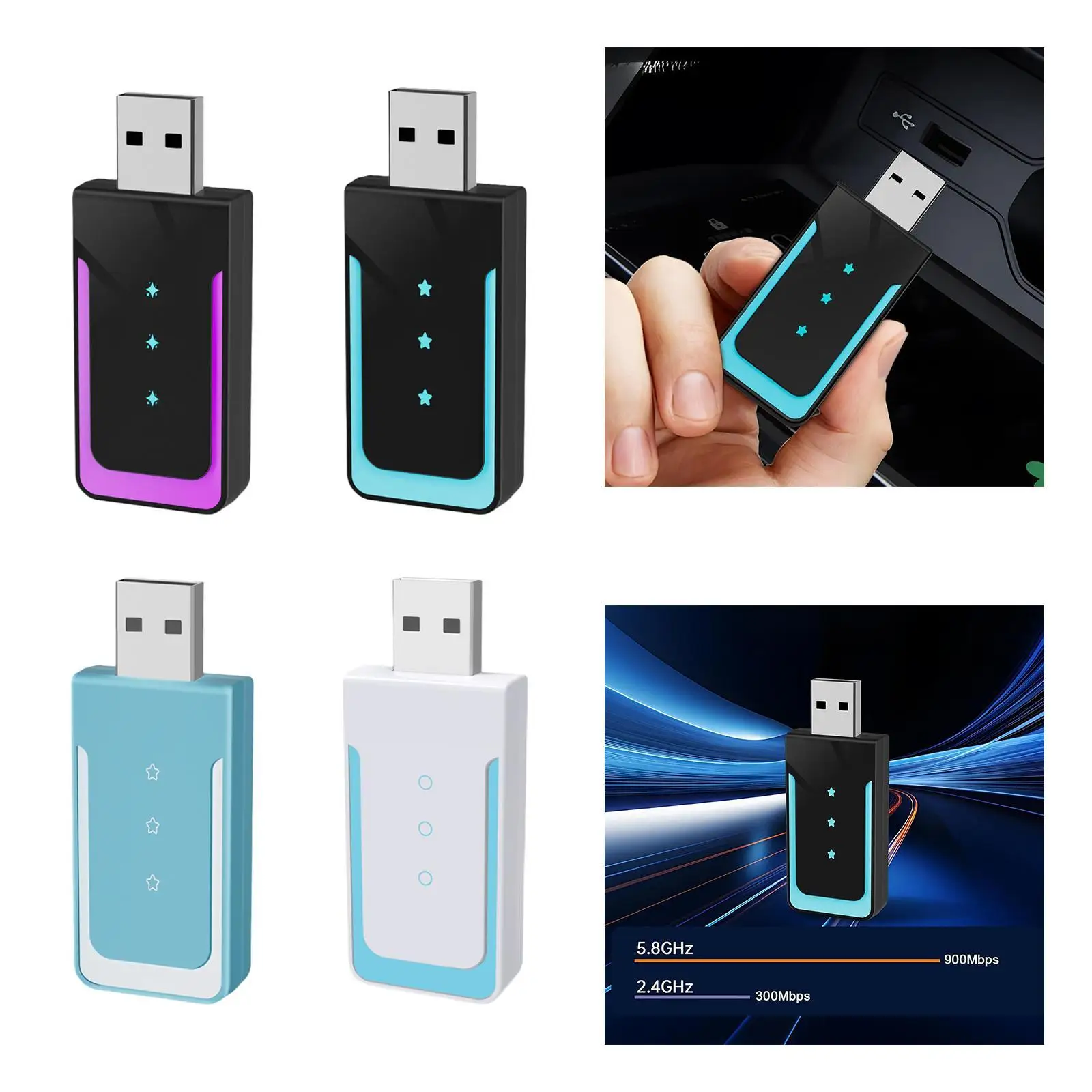 Mini Car Media Adapter Portable Compact Car Interconnection Box for Travel