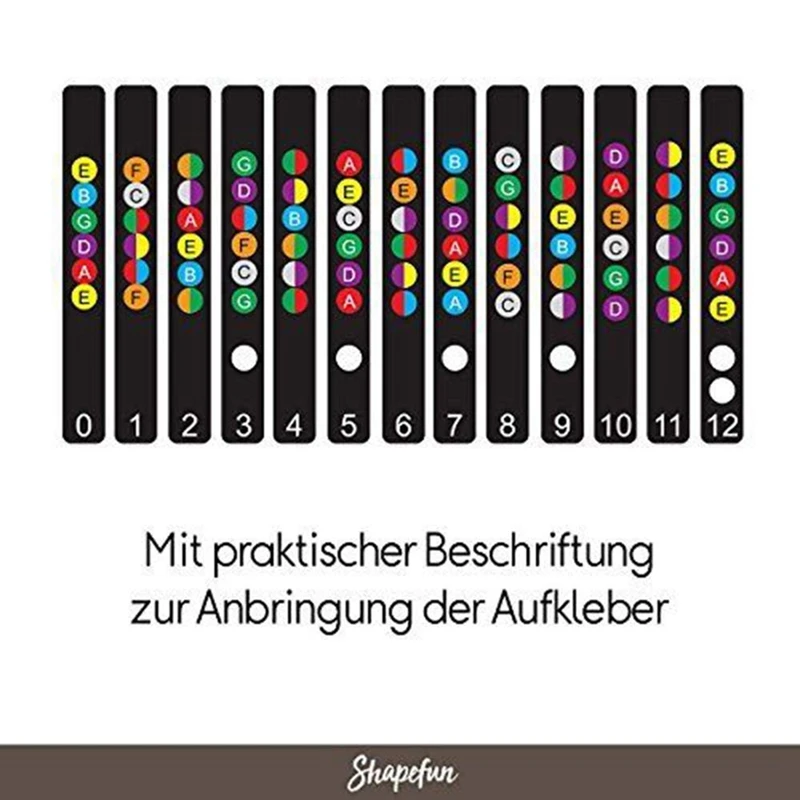 Juego de iniciación de guitarra con pegatinas para aprender A tocar, 1 piezas, incluye 8 púas para pulgar y dedo