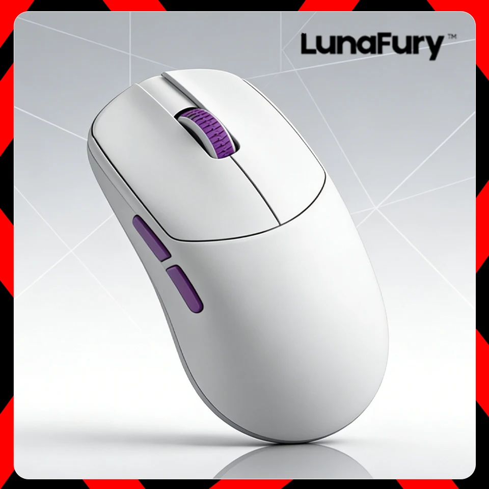 Lunafury Type33/Luna33 White ゲーミングマウス Lunafury Luna33 Type33 33 Wireless Mouse 8k Paw3950 Pro Dual Mode