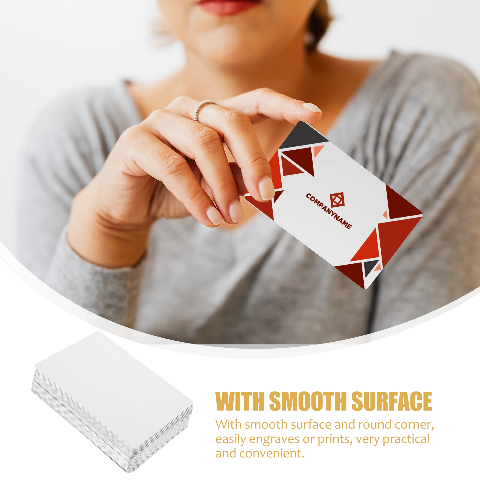 

100Pcs Blank Aluminum Cards Metal Business Card Blanks Sublimation Compatible Thick Cards for Personalized Design