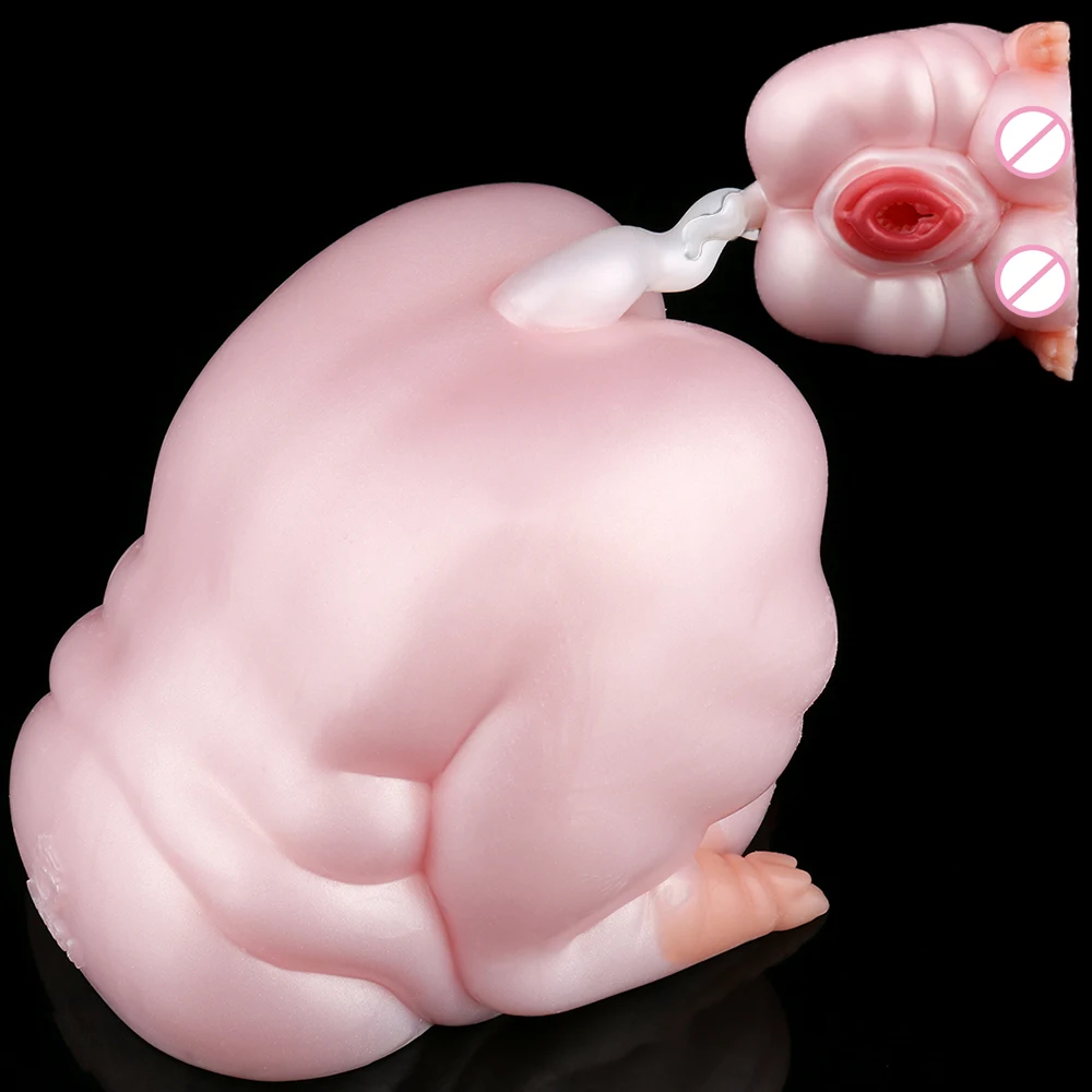 GEEBA Fantasy Animal Ass Pussy Stroker For Men18+ Lifelike Pink Pig Silicone Male Masturbator Pocket Pussy Stroker Adult Sex Toy