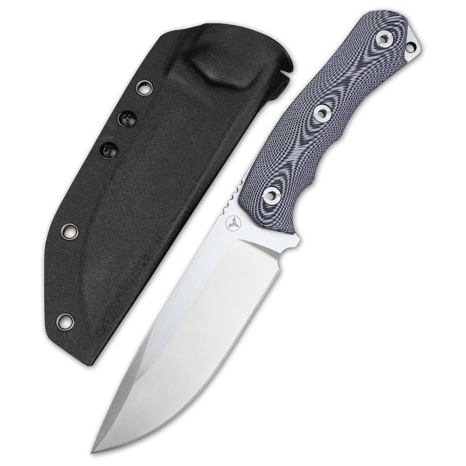 LENGREN Cruiser 10.9 بوصة شفرة ثابتة للصيد، سكين تكتيكات التخييم في الهواء الطلق، مقبض حاد كامل Tang DC53 Steel G10، غمد Kydex #1