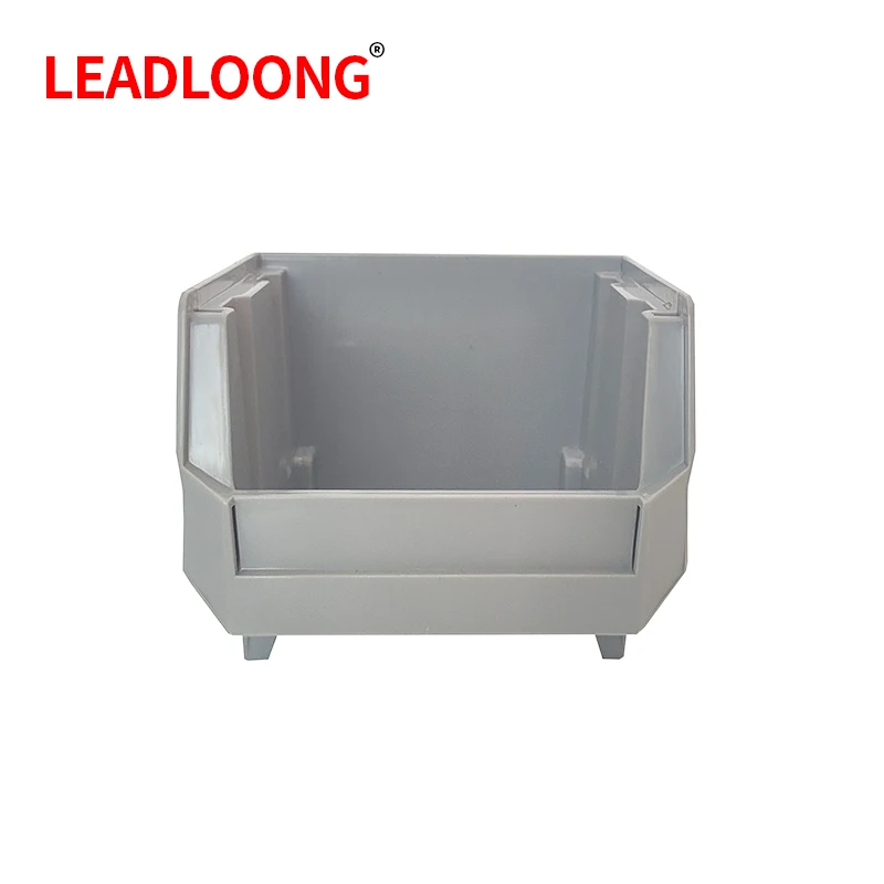 LEADLOONG Parts Bin 6/24pcs 13.5x10.5x7.6cm/5x4*3inch Gray Stackable Plastic Garage Tool Storage Box Container Organizer Bin