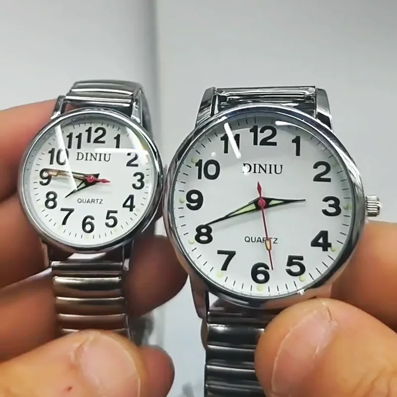 

Couple Watches With Alloy Elastic Straps, Digital Quartz Watches, Luminous Watches For Nurses And The Elderly