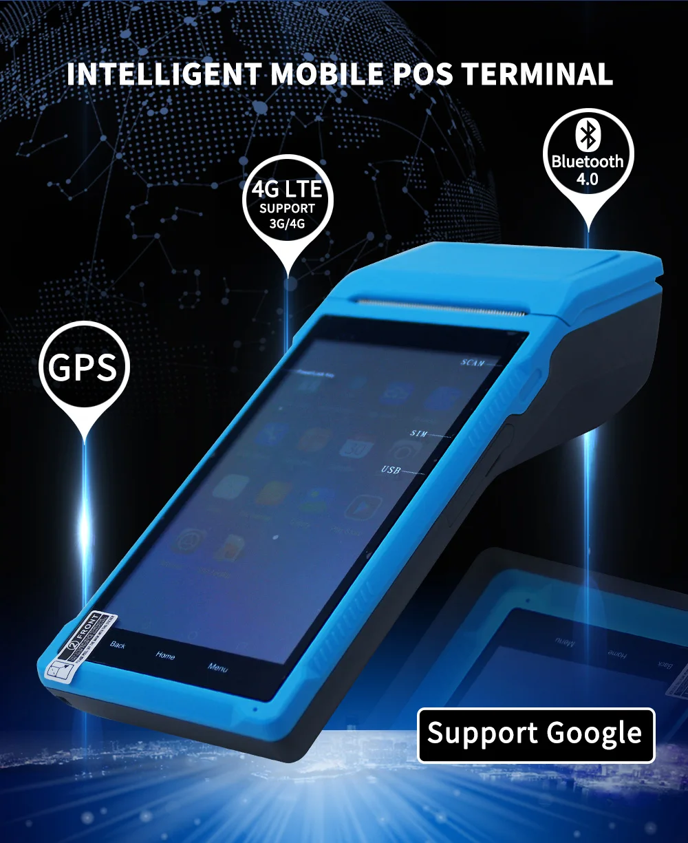 Мобильный POS-терминал Q1, портативная POS-система на Android 8.1, совместимая с приложениями Loyverse, Kyte, e-Boleta и другими.