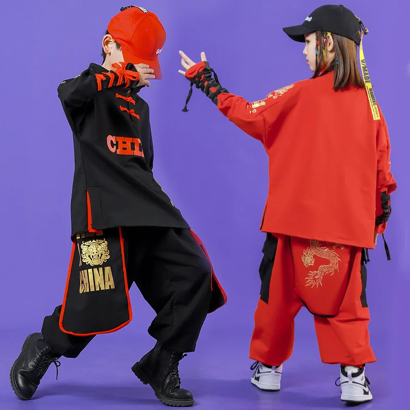 Children's hip-hop suit boys handsome hip-hop Chinese style performance costume China-Chic costume girls hip-hop costume girls