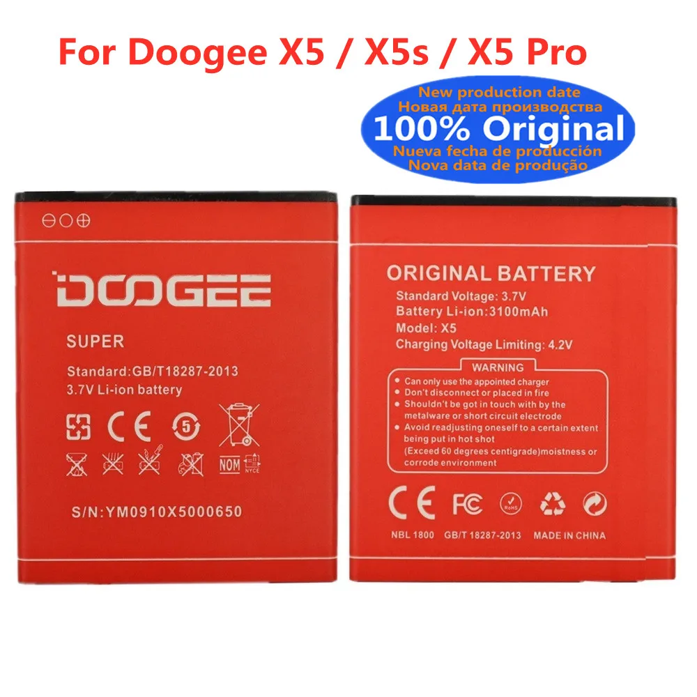 

High Capacity 3100mAh Original Battery For DOOGEE X5 / X5S / X5 Pro Mobile Phone Battery In Stock Fast Shipping