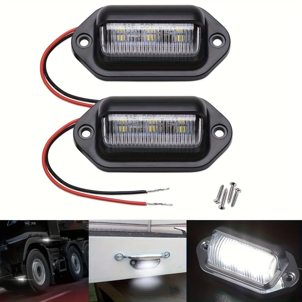 

2pcs 12V-24V LED White License Plate Taillight Bulb for Car Truck Trailer Motorcycle Boat, Auto Accessories