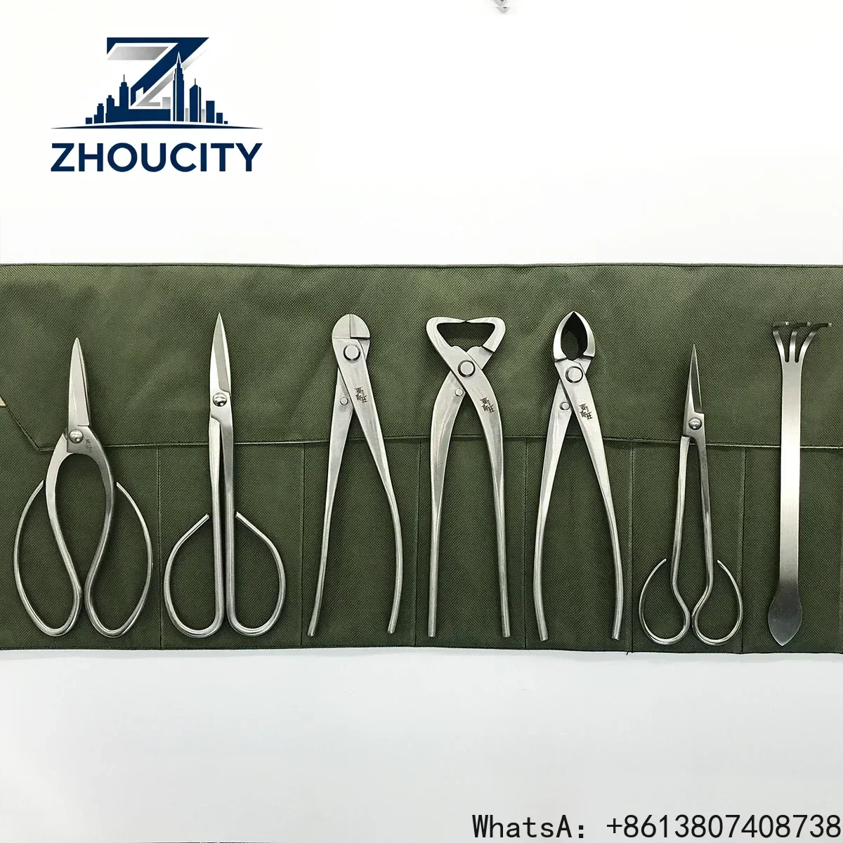 Bonsai Kit 7pcs Master Tool Set pruner scissors + rake bonsai tool kit stainless steel thick bonsai floral florist pruner